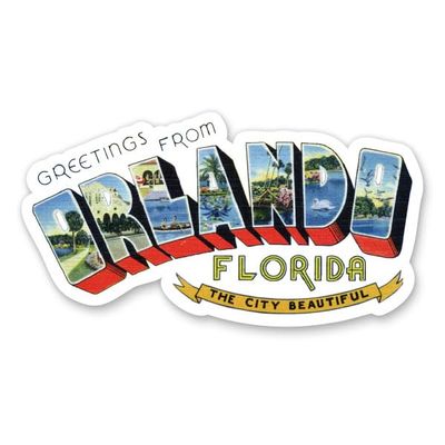 Squiddy Greetings from Orlando - Vinyl Sticker for Car, Laptop, Notebook (5.5" Wide)