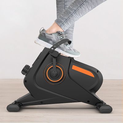 Under Desk Bike Pedal Exerciser, Mini Exercise Bike with Digital LCD Display, 8 Gear Adjustable Resistance and 4 Anti-Slip Rubber Pads, Saving Space and Compactly Portable, for Legs/Arms Exercise