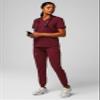 Fabletics Women's Vital 1-Pocket Scrub Top - MotionTech, Wrinkle-Resist, Chest Pocket, Anti-Shrink, Semi-Slim Fit, M, Wine view 3