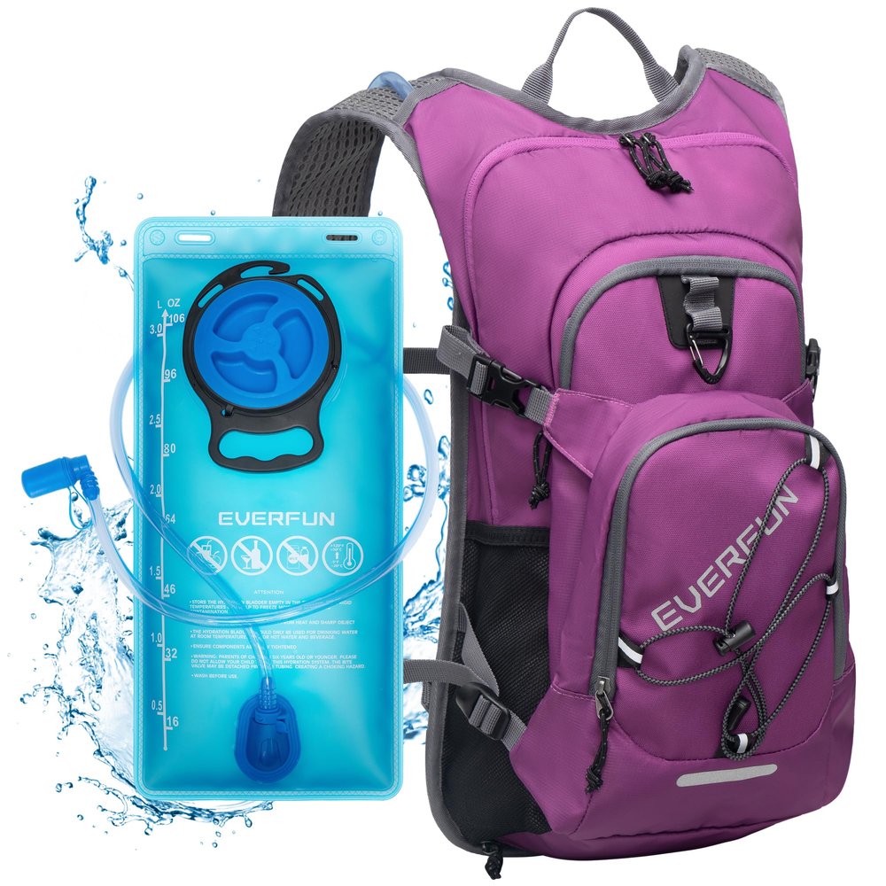 EVERFUN Hydration Backpack 18L Hiking Water Backpack with 3L Water Bladder, Women Men Hydration Pack Insulated Daypack Lightweight Hydropack with Rain Cover for Hiking, Cycling, Running, Festivals