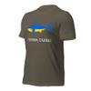 Blue Yellow Ukrainian Shark Ukraine Ucrania Ukrayina Trident Glory to The Heroes Unisex T-Shirt view 2