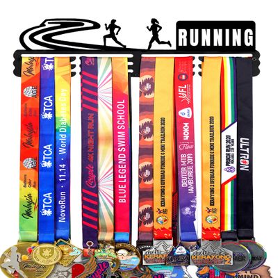 Goutoports Medal Holder Display Hanger - Award Ribbon Organizer Rack for Sports Race Runner Plaques Hanger for Wall Mount Hold Up 60 Medal Hanger Display for Athlete Kids Christmas Gifts