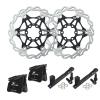BUCKLOS 180mm Floating Disc Brake Rotor, and 2 Pairs Ceramic Bike Disc Brake Pads with Caliper Mount Adapter Gear Parts Accessories view 1