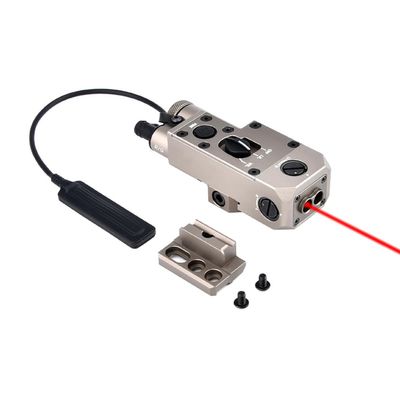 Metal CQL-1 Box Laser Sightswith IR Laser + Red/Green/Blue Laser Sightwith Pressure Switch & M300/M600 Series Flashlight Base Mountfor 20mm Rail (Red Laser DE)
