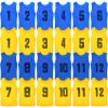 Vabean 24 Pack Nylon Mesh Scrimmage Team Practice Vests Pinnies Jerseys Train Vest for Adult Sport Basketball Soccer Football (Yellow, Light Blue) view 1