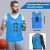 Vabean 24 Pack Nylon Mesh Scrimmage Team Practice Vests Pinnies Jerseys Train Vest for Adult Sport Basketball Soccer Football (Yellow, Light Blue) view 2