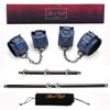 Black Adjustable Spreader Bar Sets with 4 Adjustable Fur Blue Straps Sports Training Fitness Gear Home Gyms view 2