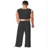 CHICTRY Men Ancient Rome Costume One Shoulder Harness Skirts Mr. Toga Outfits for Halloween Theme Party Black D Small view 2