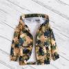 Toddler Kids Baby Boys Outwear Coat Camouflage Dinosaur Print Jacket Zipper Hooded Windproof (Camouflage, 3-4 Years) view 2