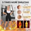 Everfion Sauna Suit for Women Full Body Waist Trainer Short Sleeve Sweat Suit with Shorts Full Body Shaper (Blue, 4XL) view 2