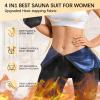 Everfion Sauna Suit for Women Full Body Waist Trainer Short Sleeve Sweat Suit with Shorts Full Body Shaper (Blue, 4XL) view 4