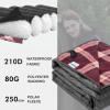 DUKUSEEK Large Camping Blanket - Waterproof, Quilted, Extra Thick Fleece, Warm, Windproof, Wearable, Includes Foldable Hood and Stuff Sack for Car, Outdoor Sports, Picnics, Stadiums, Dogs view 2