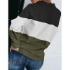 Womens Color Block Quarter Zip Pullovers Long Sleeve Fall Winter Sweatshirts Fashion Casual Tunic Pullover Tops (Army Green,XX-Large) view 2