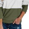 Womens Color Block Quarter Zip Pullovers Long Sleeve Fall Winter Sweatshirts Fashion Casual Tunic Pullover Tops (Army Green,XX-Large) view 3