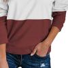 Womens Color Block Quarter Zip Pullovers Long Sleeve Fall Winter Sweatshirts Fashion Casual Tunic Pullover Tops (Wine Red,Large) view 3