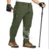 TBMPOY Men's Snow Pants Waterproof Winter Fleece Lined Hiking Ski Softshell Warm Cold Weather Gear Camping Essentials Army Green 32 view 1