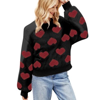 Ugly Christmas Sweater for Women Xmas Holiday Party Funny Santa Sweater Cute Fuzzy Cropped Knitted Pullover Tops