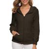 ZYXTIM Women's 2023 Trendy Sherpa Jacket Pocketed Oversized Zip Up Faux Fuzzy Casual Bomber Coat Winter Warm Teddy Coat Coffee view 2