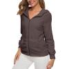 ZYXTIM Women's 2023 Trendy Sherpa Jacket Pocketed Oversized Zip Up Faux Fuzzy Casual Bomber Coat Winter Warm Teddy Coat Coffee view 3