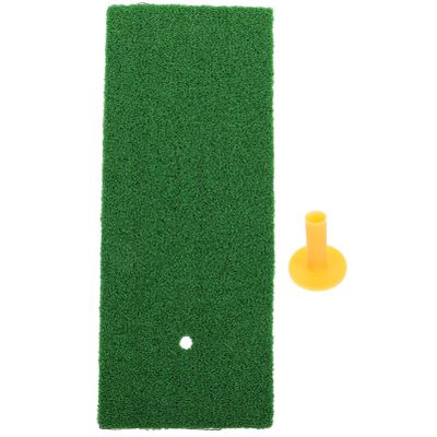 BESPORTBLE 1set Indoor Golf Hitting Mat Artificial Turf Practice Pad for Beginners Professionals Sbr Material Portable Tee for