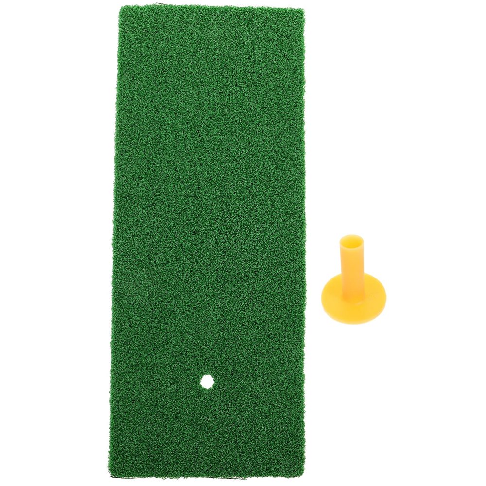 BESPORTBLE 1set Indoor Golf Hitting Mat Artificial Turf Practice Pad for Beginners Professionals Sbr Material Portable Tee for
