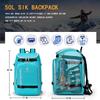 Ski Boot Bag, 50L Ski Boot Travel Backpack, Waterproof Ski and Snowboard Boots, Skiing and Snowboarding Travel Luggage for Ski Helmet, Goggles, Snowboard, Gloves & Accessories (Lake Blue) view 2