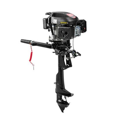 RustyVioum 6HP 4-Stroke Outboard Motor, Heavy Duty Fishing Boat Engine 360 Steering Function with Air Cooling System for Fishery Aquaculture Outdoor Exploration