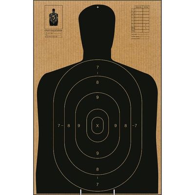 B-27E Cardboard Target Rifles Pistols Arrows Hunting Shooting Range Law Enforcement Training Replace Repair Accessories(23 x 35 Inch 5 Pack)