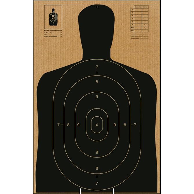 B-27E Cardboard Target Rifles Pistols Arrows Hunting Shooting Range Law Enforcement Training Replace Repair Accessories(23 x 35 Inch 5 Pack)