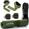 Squat Pad Set - Foam Barbell Pad for Squats Cushion, Lunges & Bar Padding for Hip Thrusts -Standard Olympic Weight Bar Pad,Gym Accessories for Women(Ankle Straps,Wrist Straps for Weightlifting)(Army-Green) view 1