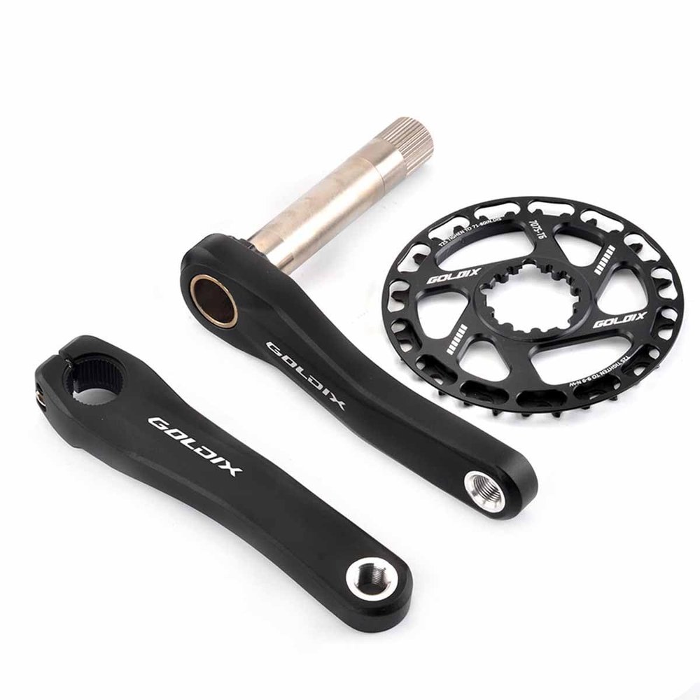 NaLsa Single Speed Crankset GOLDIX-RD Replacement (Crankarms,Single Tooth Disc, Shaft) Crank Arm Set is 28t, 30t, 32t, 34t, 36t for City Folding Bicycle (Color : 30t, Size : 127mm)