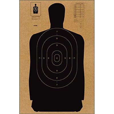 B-27 Cardboard Target (Black) Rifles Pistols Arrows Hunting Shooting Range Law Enforcement Training Replace Repair Accessories(24 x 45 Inch 30 Pack)