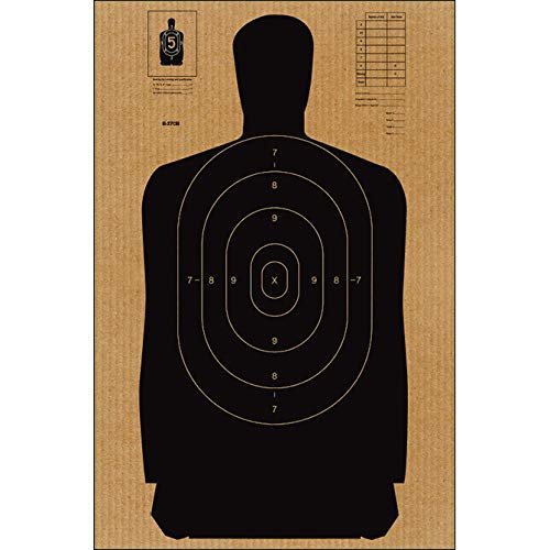 B-27 Cardboard Target (Black) Rifles Pistols Arrows Hunting Shooting Range Law Enforcement Training Replace Repair Accessories(24 x 45 Inch 30 Pack)