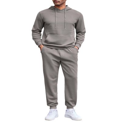COOFANDY Men's Tracksuits 2 Pieces Waffle Hoodies Sweatsuit Sets Sports Jogging Suit Set