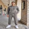 COOFANDY Men's Tracksuits 2 Pieces Waffle Hoodies Sweatsuit Sets Sports Jogging Suit Set view 2