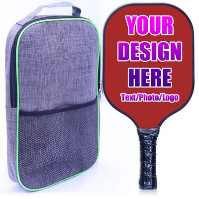 iPrint Custom Pickleballs Paddles Set, 1 Paddel with 1 Storage Bag, Personalized with Photo Text Logo, Perfect First Paddles for Gym, Beach, Sports Clubs, Brown