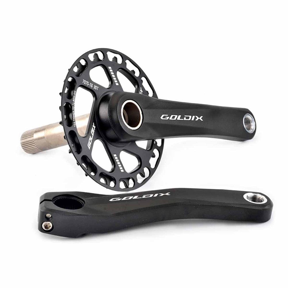 NaLsa Crank Arm Set GOLDIX-RD Square Taper Mountain Bike Crankset 110mm,127mm,140mm,150mm,155mm,160mm (Color : 28T, Size : 150mm)
