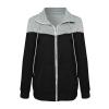 SHAOBGE Zip Sweatshirts for Women Womens Casual Solid Contrast Long Sleeve Zipper Coat Pocket Fleece Hoodie Women Zip (Black, L) view 2
