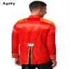 Agoky Mens Hippie Music Star 1960s Xmas SGT Sergeant Pepper Jacket Halloween Costumes Red Small view 2
