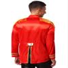 LiiYii Mens Halloween Cosplay Costume SGT Sergeant Pepper Budget Jacket Hippy Medieval Satin Jackets Red Small view 2