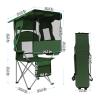 ptlsy Folding Camping Chair with Canopy, Beach Chair with Canopy Shade with Cup Holders, Cooler Bag for Camping, Fishing, Beach, Sports and Concert (Green) view 3