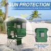 ptlsy Folding Camping Chair with Canopy, Beach Chair with Canopy Shade with Cup Holders, Cooler Bag for Camping, Fishing, Beach, Sports and Concert (Green) view 4