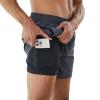 JOYSON Mens Swim Trunks with Compression Liner Quick Dry 5" Beach Shorts Workout Shorts with Pockets Dark Grey XL view 1