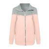SHAOBGE Zip Sweatshirts for Women Womens Casual Solid Contrast Long Sleeve Zipper Coat Pocket Fleece Hoodie Women Zip (Pink, M) view 3