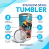 Hyturtle Personalized Gifts For Bee Lover - Bees Print With Sunflower Custom Name Stainless Steel Tumbler 20oz With Lid - Idea Bee Lover Gifts For Women Girl Daughter On Birthday, Christmas view 4