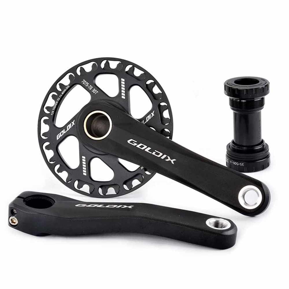 NaLsa Single Speed Crankset Replacement Chainring 32T/34T/36T/38T/40T/42T Crank Arm Set with Shaft for City Folding Bicycle (Color : 30t, Size : 160mm)