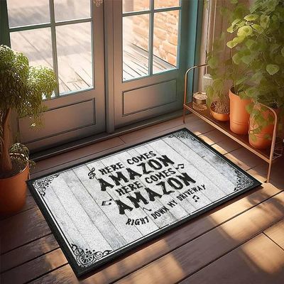 Dsoluuing Farm Bath Mat Here Comes Amazon Right Down My Driveway Doormat Door Mats Outdoor Large Weather Mats for House (Color : Colour, Size : 50X80CM)