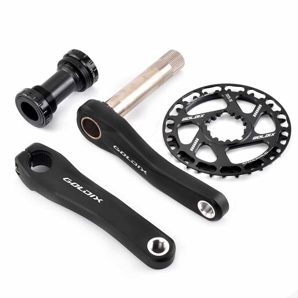NaLsa Single Speed Crankset (Crankarms,Single Tooth Disc, Shaft) GOLDIX-RD Crank Arm Set is 110mm/127mm/140mm/150mm/155mm/160mm for City Folding Bicycle (Color : 36t+shafts, Size : 150mm)