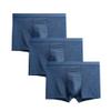 Men's Ice Silk Seamless Convex Underwear Comfortable Breathable 3D Underpants Mid-Waist Solid Boxer Briefs (Blue 3pc,X-Large) view 1