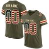 Custom Football Jersey for Men Women Youth, Dark Yellowish Green and USA Flag Cream, Athletic Sports Shirt Personalized Stitched Printed Name Number view 1